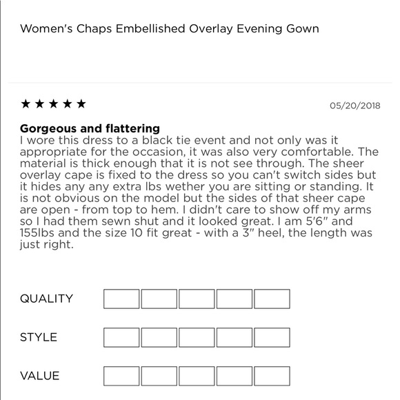 NEW CHAPS Embellished Overlay Evening Gown Dress - Picture 9 of 16